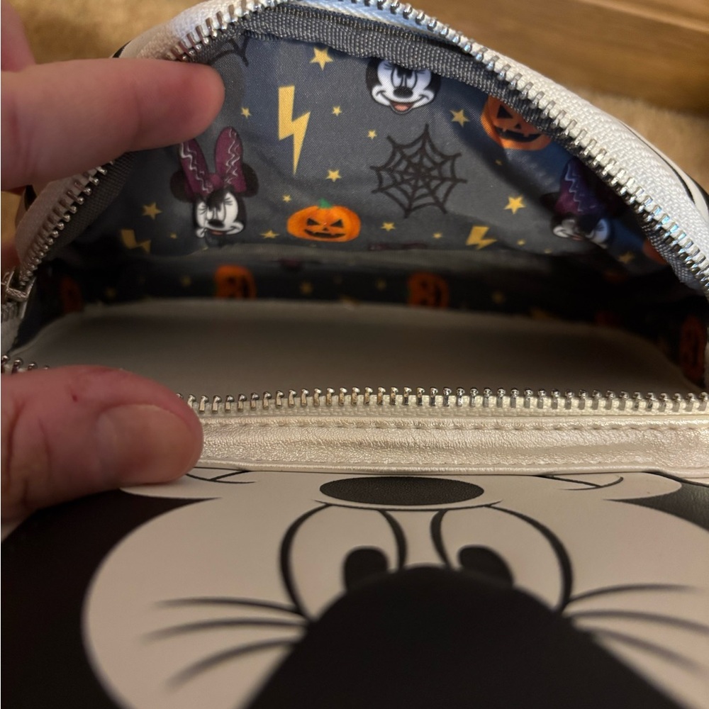 Loungefly Disney Minnie Mouse Bride Frankenstein Glow in the Dark Mini Backpack - Picture 4 of 13